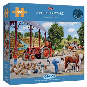 Thumbnail van een extra afbeelding van het spel A Busy Farmyard Puzzel (500 stukjes)
