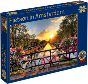 Afbeelding van het spel Fietsen in Amsterdam Puzzel (1000 stukjes)