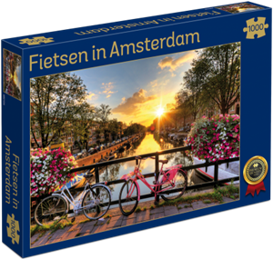 Afbeelding van het spelletje Fietsen in Amsterdam Puzzel (1000 stukjes)