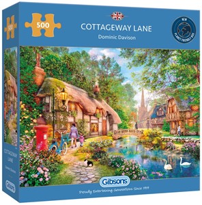 Afbeelding van het spelletje Cottageway Lane Puzzel (500 stukjes)