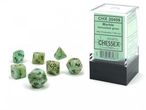 Afbeelding van het spelletje Mini Polydice Dobbelsteen Set Groen (7 stuks)