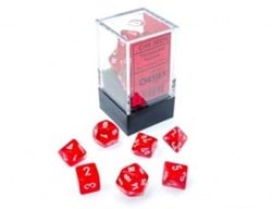 Mini Polydice Dobbelsteen Set Rood (7 stuks)