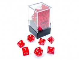 Afbeelding van het spelletje Mini Polydice Dobbelsteen Set Rood (7 stuks)