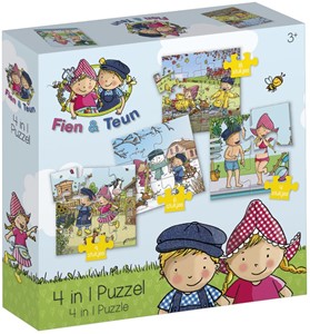 Afbeelding van het spelletje Fien & Teun - 4 In 1 Puzzel