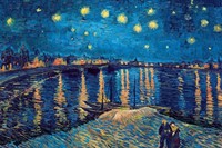 The Starry Night Over The Rhone - Vincent van Gogh Puzzel (1000 stukjes)-2