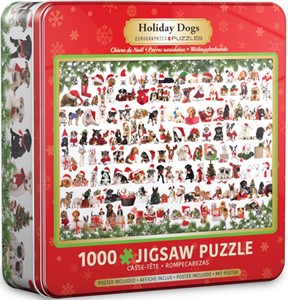 Afbeelding van het spelletje Holiday Dogs Tin Puzzel (1000 stukjes)