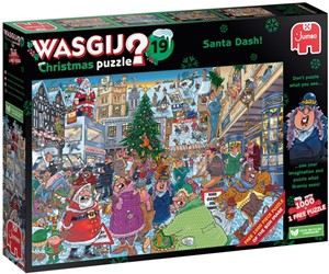 Afbeelding van het spelletje Wasgij Christmas 19 - Santa Dash! Puzzel (2x1000 stukjes)