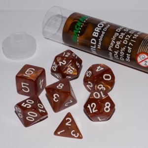 Adc Blackfire Polydice Marble Dobbelstenen 16Mm Wild Brown 7 Stuks adc blackfire kopen in de aanbieding