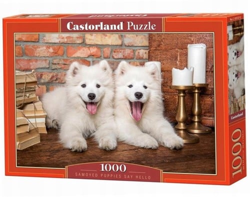 Samoyed Puppies Say Hello Puzzel (1000 stukjes)