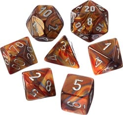 Lustrous Gold/silver Polydice Dobbelsteen Set (7 stuks)