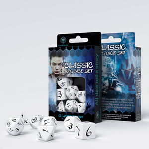 Afbeelding van het spelletje Classic RPG - Wit & Zwart Dobbelset (7 stuks)