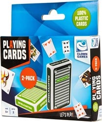 Clown Speelkaarten 100% plastic (2 stuks)