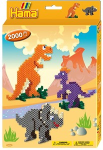 Afbeelding van het spelletje Hama - Dino World Strijkkralen (2000 stuks)