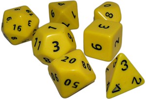 Afbeelding van het spelletje Gele Jumbo Polydice Set