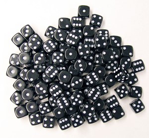 Afbeelding van het spelletje Dobbelstenen 16mm - Zwart (100 stuks)