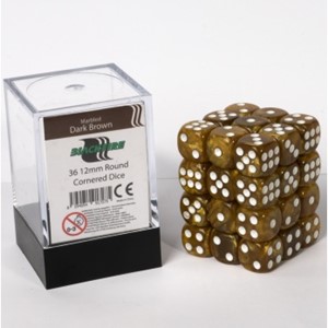 Adc Blackfire Marble Dobbelstenen 12Mm Donkerbruin 36 Stuks adc blackfire kopen in de aanbieding