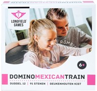 Domino Dubbel 12 - Mexican Train in houten kist