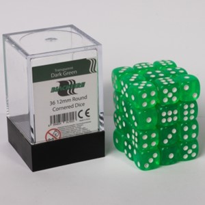 Adc Blackfire Doorzichtige Dobbelstenen 12Mm Donkergroen 36 Stuks adc blackfire kopen in de aanbieding