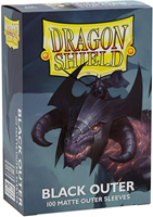 Dragon Shield Sleeves - Outer Sleeves - Matte Black 100 sleeves (63x88mm)