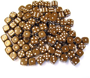 Afbeelding van het spel Dobbelstenen 16mm - Bruin (100 stuks)