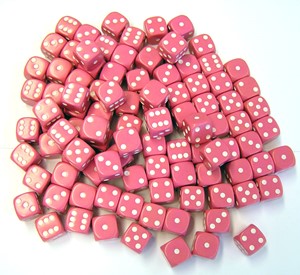 Afbeelding van het spel Dobbelstenen 16mm - Roze (100 stuks)