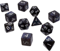 Eclipse Dobbelstenen Zwart (11 stuks)