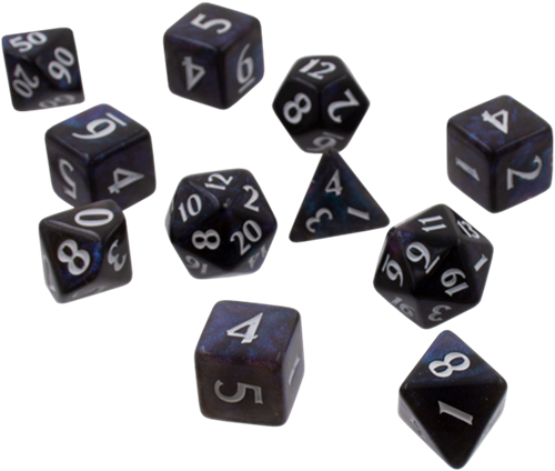 Eclipse Dobbelstenen Zwart (11 stuks)