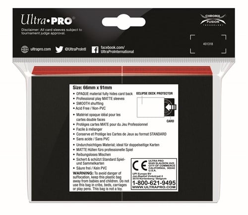 Standard Sleeves Matte Eclipse - Rood (100 stuks)-3