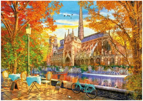 Herfst bij Notre Dame Puzzel (1000 stukjes)-2
