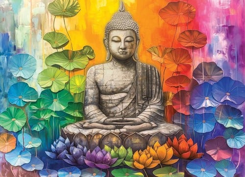 Colorful Buddha Puzzel (1000 stukjes)-2
