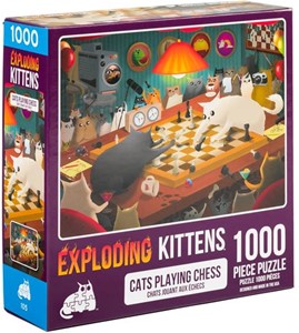 Afbeelding van het spelletje Cats Playing Chess Puzzel (1000 stukjes)