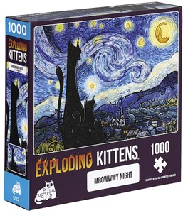 Afbeelding van het spelletje Exploding Kittens - Mrowwwy Night Puzzel (1000 stukjes)
