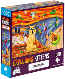 Afbeelding van het spelletje Exploding Kittens - Spicy Screem Puzzel (1000 stukjes)