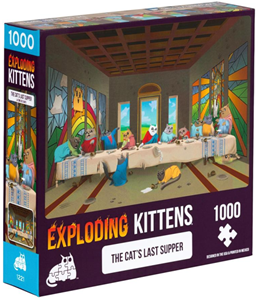 Afbeelding van het spelletje Exploding Kittens - Cats Last Supper Puzzel (1000 stukjes)