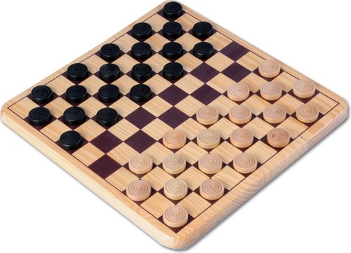 Houten Damspel - 29 x 29 cm