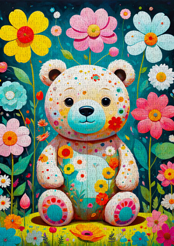 Flower Teddy Bear Puzzel (1000 stukjes)-2