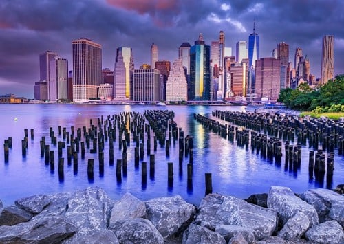 Cloudy Sky Over Manhattan - New York Puzzel (1000 stukjes)-2