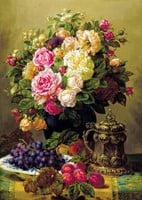 Jean-Baptiste Robie - Still Life with Roses Puzzel (1000 stukjes)-2
