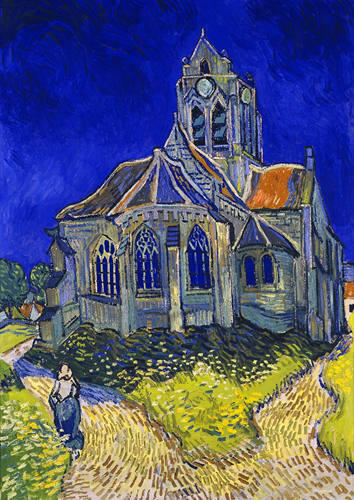 Vincent Van Gogh - De Kerk in Auvers-sur-Oise Puzzel (1000 stukjes)-2