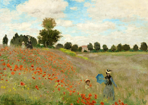 Claude Monet - Mohnfeld Puzzel (1000 stukjes)-2