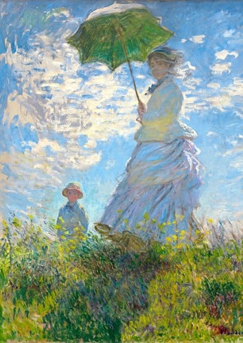 Claude Monet - Frau mit Sonnenschirm Puzzel (1000 stukjes)-2