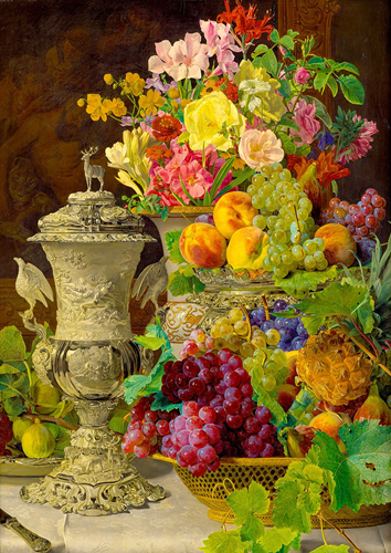 Ferdinand Georg Waldmüller - Stillleben mit Früchten Puzzel (1000 stukjes)-2