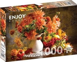Still Life with Orange Dahlias Puzzel (1000 stukjes)
