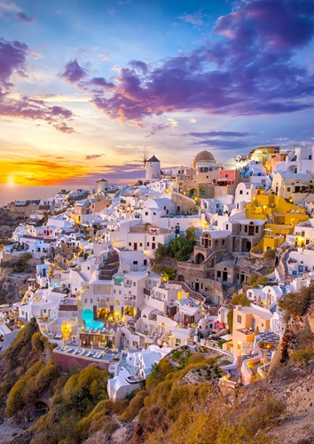 Sunset over Santorini Puzzel (1000 stukjes)-2