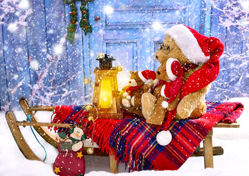 Teddy Bears with Christmas Hats Puzzel (1000 stukjes)-2