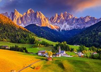 Church in Dolomites Mountains - Italy Puzzel (1000 stukjes)-2