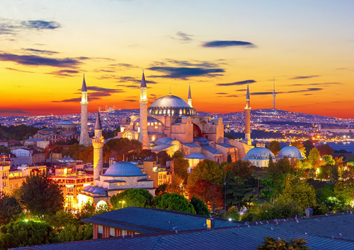 Hagia Sophia at Sunset - Istanbul Puzzel (1000 stukjes)-2