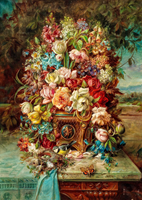 Flowers Still Life with Blue bird Puzzel (1000 stukjes)-2
