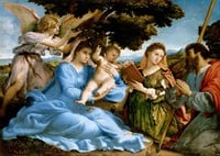 Lorenzo Lotto - Madonna and Child with Saints Catherine and Thomas Puzzel (1000 stukjes)-2