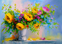 Bouquet with Yellow Flowers Puzzel (1000 stukjes)-2